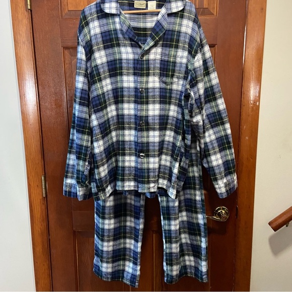 Vintage L.L. Bean Men’s Scotch Plaid Flannel Pajamas Large - Picture 2 of 12